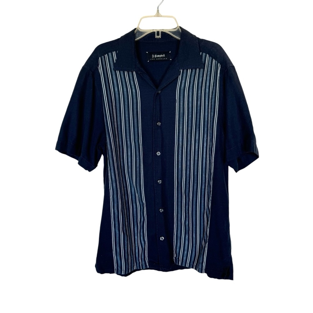 J. Campbell Los Angeles Striped Button Down Short Sleeve Shirt